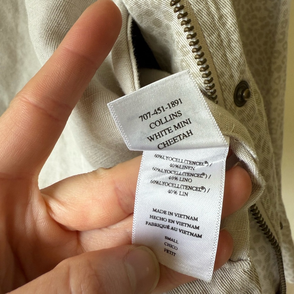 Rails Collins Linen Blend Utility Jacket White Mini Cheetah print size S - Picture 5 of 11